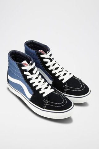 Sneakers alte in pelle scamosciata SK8 High - Nero e blu