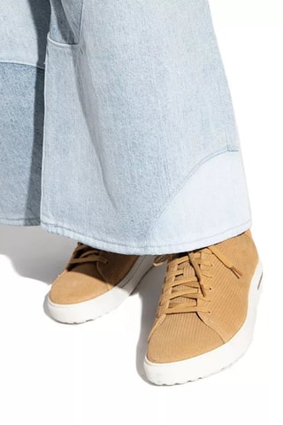 Sneakers in velluto a costine Bend Low Cord Leve - Ocra 