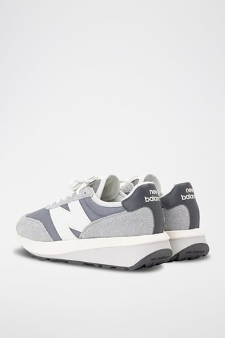 Sneakers in pelle 370 - Grigio e bianco