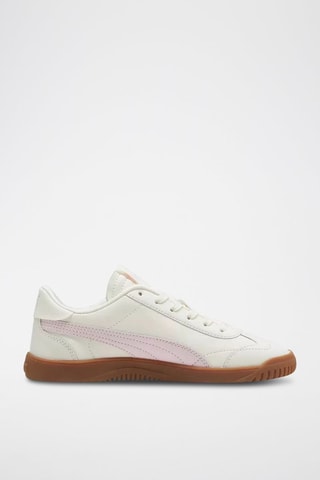 Sneakers in pelle cerata Club 5V5 - Bianco e rosa