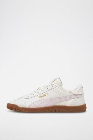 Sneakers in pelle cerata Club 5V5 - Bianco e rosa