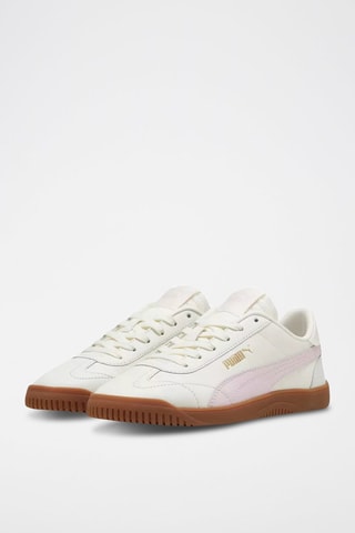 Sneakers in pelle cerata Club 5V5 - Bianco e rosa
