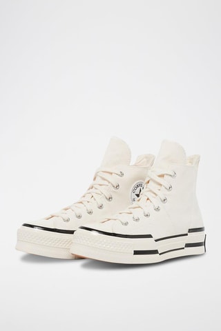 Sneakers alte con zeppa Chuck 70 Plus Canvas - Bianco