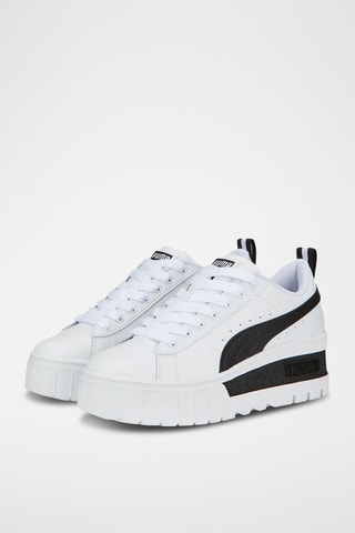 Sneakers platform in pelle Mayze Wedge - Bianco e nero