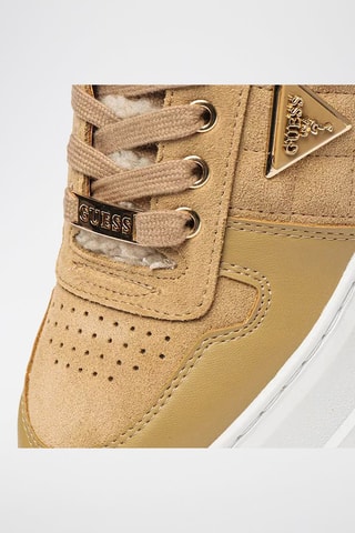 Sneakers imbottite platform in pelle scamosciata Terria - Beige