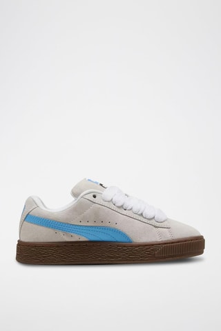 Sneakers in pelle scamosciata Suede XL - Bianco e celeste