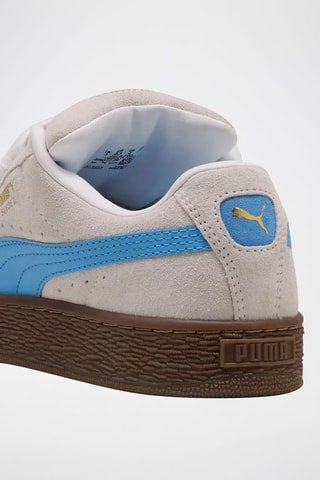 Sneakers in pelle scamosciata Suede XL - Bianco e celeste