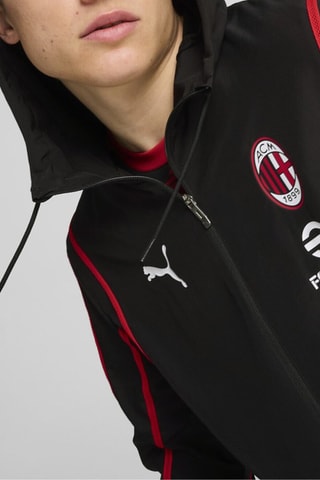 Giacca sportiva con cappuccio Pre-Match Milan AC 2024/25 - Nero