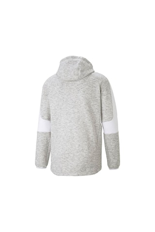 Giacca con cappuccio Evostripe - Grigio chiaro melange e bianco