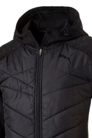 Piumino con cappuccio Evostripe - Nero melange