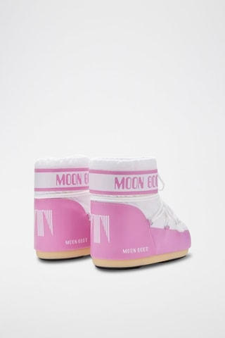 Stivaletti Icon Low in nylon - Bianco e rosa