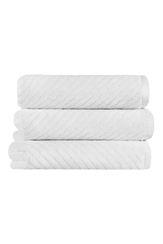 Serviette de bain Chevron - Blanc - 76 x 142 cm