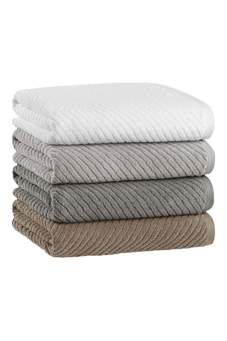 Serviette de bain Chevron - Blanc - 76 x 142 cm