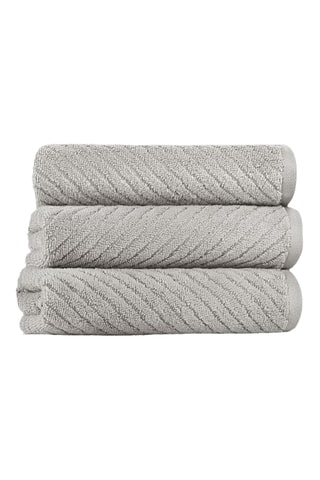 Serviette de bain Chevron - Gris clair - 76 x 142 cm