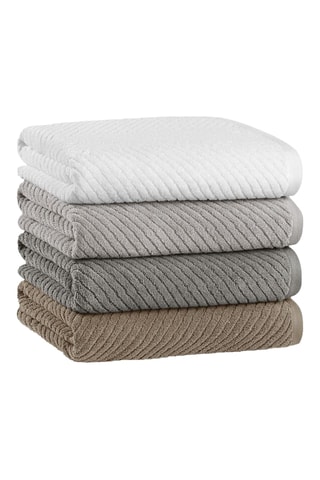 Serviette de bain Chevron - Gris clair - 76 x 142 cm