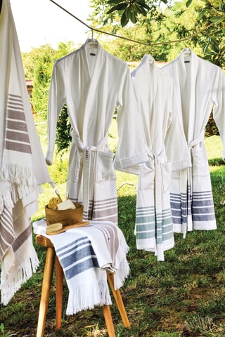 Peignoir Marine - Blanc