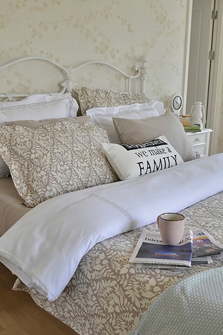 Housse de couette Firenze King - Gris foncé et écru