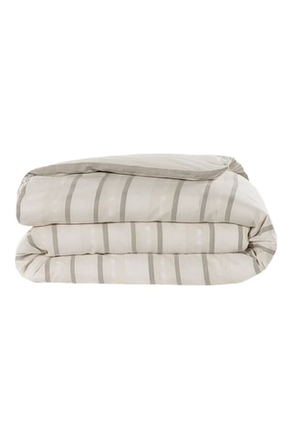 Housse de couette en lin et soie Hanim - Blanc et gris