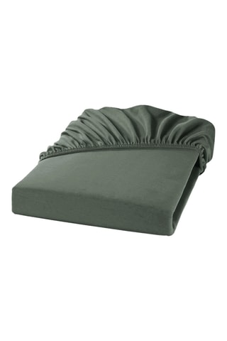 Drap-housse en coton 300 fils/cm² Flying Leaves - Vert foncé