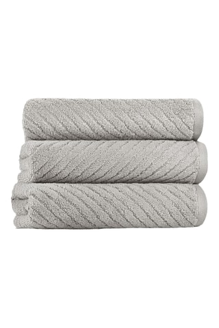 2 serviettes de toilette Chevron - Gris - 40 x 71 cm