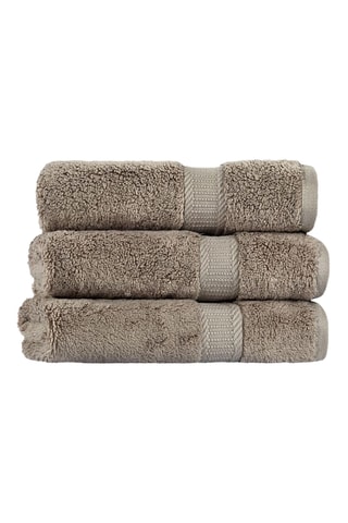 3 serviettes invité Fancy - Taupe - 40 x 71 cm