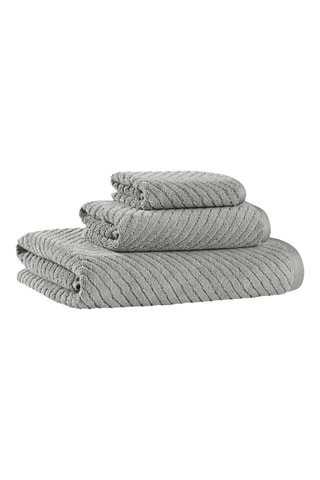 2 serviettes de bain Chevron - Gris - 76 x 142 cm