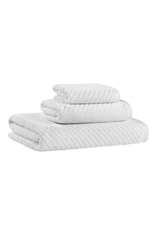 2 serviettes de bain Chevron - Blanc - 76 x 142 cm