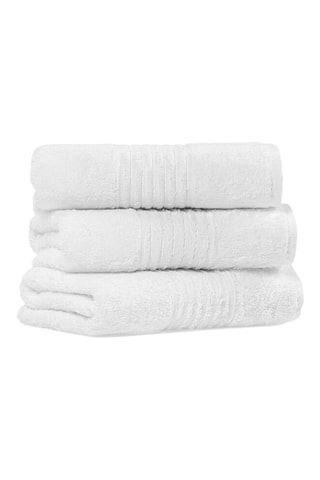 3 draps de douche Downtown - Blanc - 70 x 140 cm