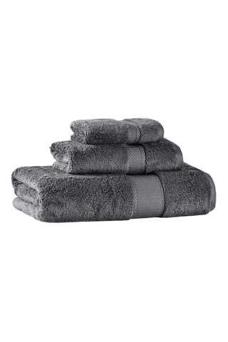 3 serviettes de bain Fancy - Gris foncé - 76 x 142 cm