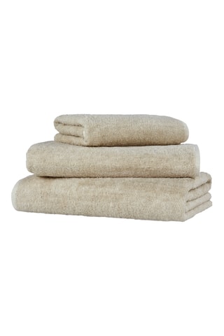 3 serviettes en lin Grain - Beige - 50 x 100, 70 x 140 et 100 x 150 cm