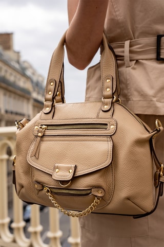 Sac à main en cuir Mini Odelia - Nude