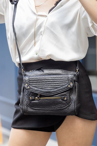 Sac bandoulière en cuir Giulia - Noir