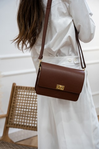 Sac bandoulière en cuir Gaya - Marron