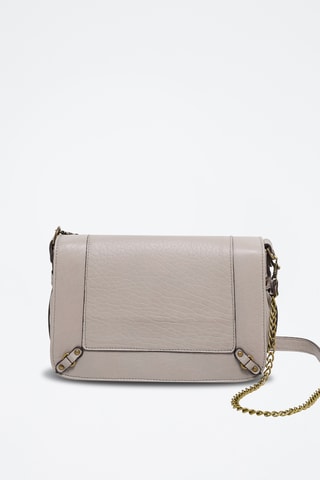 Sac bandoulière en cuir d'agneau Seren - Gris clair