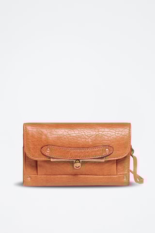 Pochette en cuir Simone - Camel
