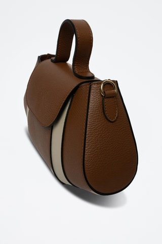 Sac bandoulière en cuir Lara - Beige et marron