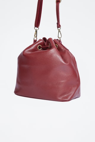 Sac seau en cuir Beth - Bordeaux