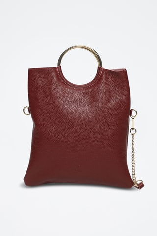 Sac à main en cuir Jany - Bordeaux