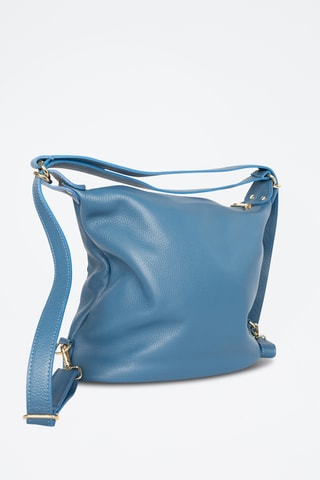 Sac bandoulière en cuir Effia  - Bleu clair