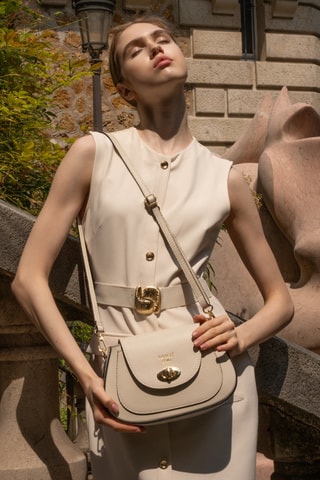 Sac bandoulière en cuir FAE  - Blanc