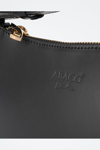 Sac porté épaule en cuir Juna  - Noir