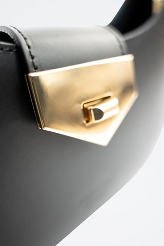 Sac porté épaule en cuir Nella - Noir