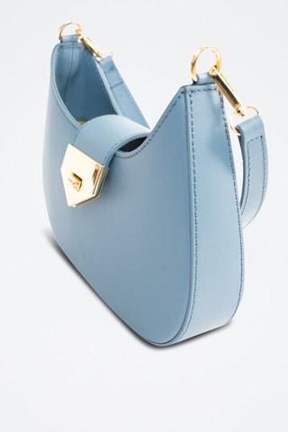 Sac porté épaule en cuir Nella - Bleu