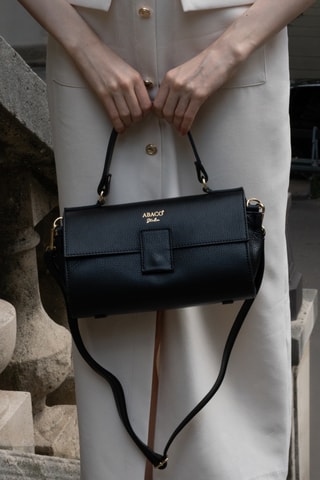 Sac à main en cuir Noa  - Noir
