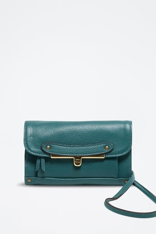 Sac bandoulière en cuir Simone - Doré et vert