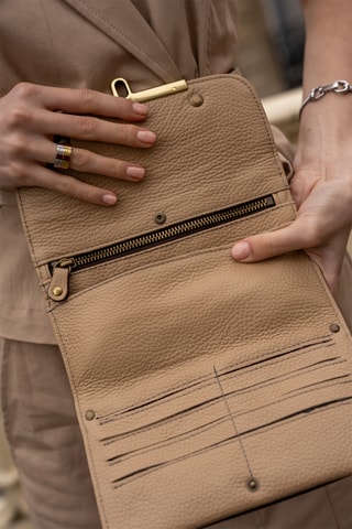 Sac bandoulière en cuir Simone - Nude