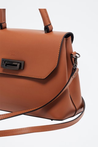 Sac à main en cuir de vachette Laurie - Camel