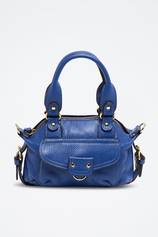 Sac à main en cuir Odelita - Bleu et doré