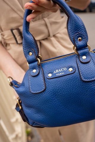 Sac à main en cuir Odelita - Bleu et doré