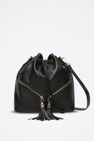 Sac seau en cuir Beth - Noir
